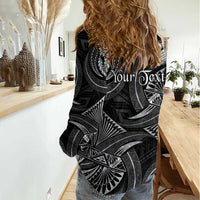 Personalised Polynesia Zodiac Cancer Women Casual Shirt Galaxy Polynesian Pattern Chest Tattoo Style LT14 - Polynesian Pride