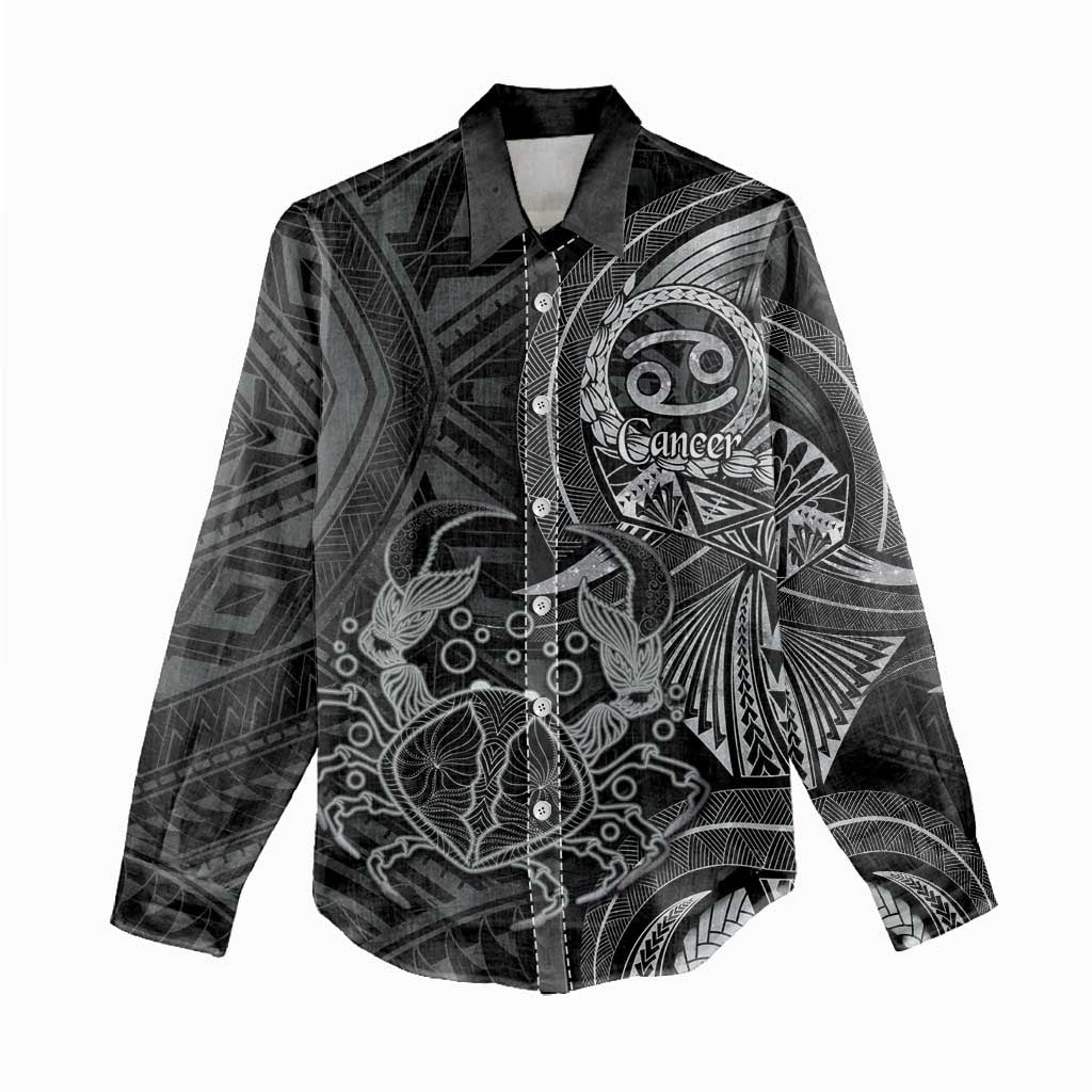 Personalised Polynesia Zodiac Cancer Women Casual Shirt Galaxy Polynesian Pattern Chest Tattoo Style LT14 - Polynesian Pride