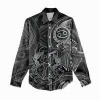 Personalised Polynesia Zodiac Cancer Women Casual Shirt Galaxy Polynesian Pattern Chest Tattoo Style LT14 - Polynesian Pride