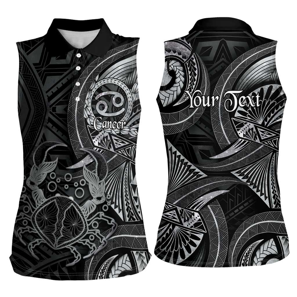 Personalised Polynesia Zodiac Cancer Women Sleeveless Polo Shirt Galaxy Polynesian Pattern Chest Tattoo Style LT14 - Polynesian Pride