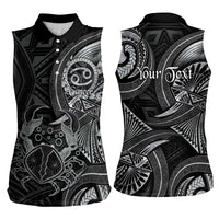 Personalised Polynesia Zodiac Cancer Women Sleeveless Polo Shirt Galaxy Polynesian Pattern Chest Tattoo Style LT14 - Polynesian Pride