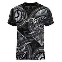 Personalised Polynesia Zodiac Cancer Women V-Neck T-Shirt Galaxy Polynesian Pattern Chest Tattoo Style LT14 - Polynesian Pride