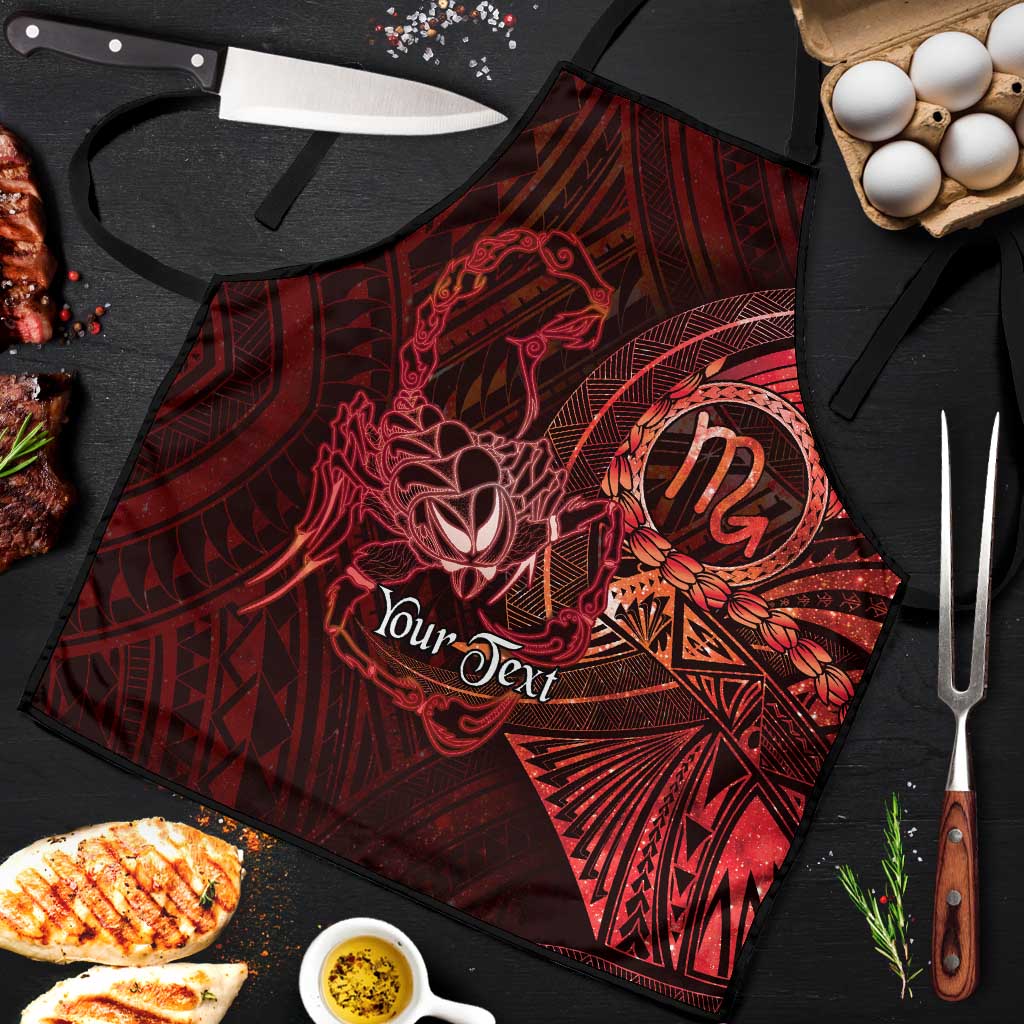 Personalised Polynesia Zodiac Scorpio Apron Galaxy Polynesian Pattern Chest Tattoo Style LT14 Red - Polynesian Pride