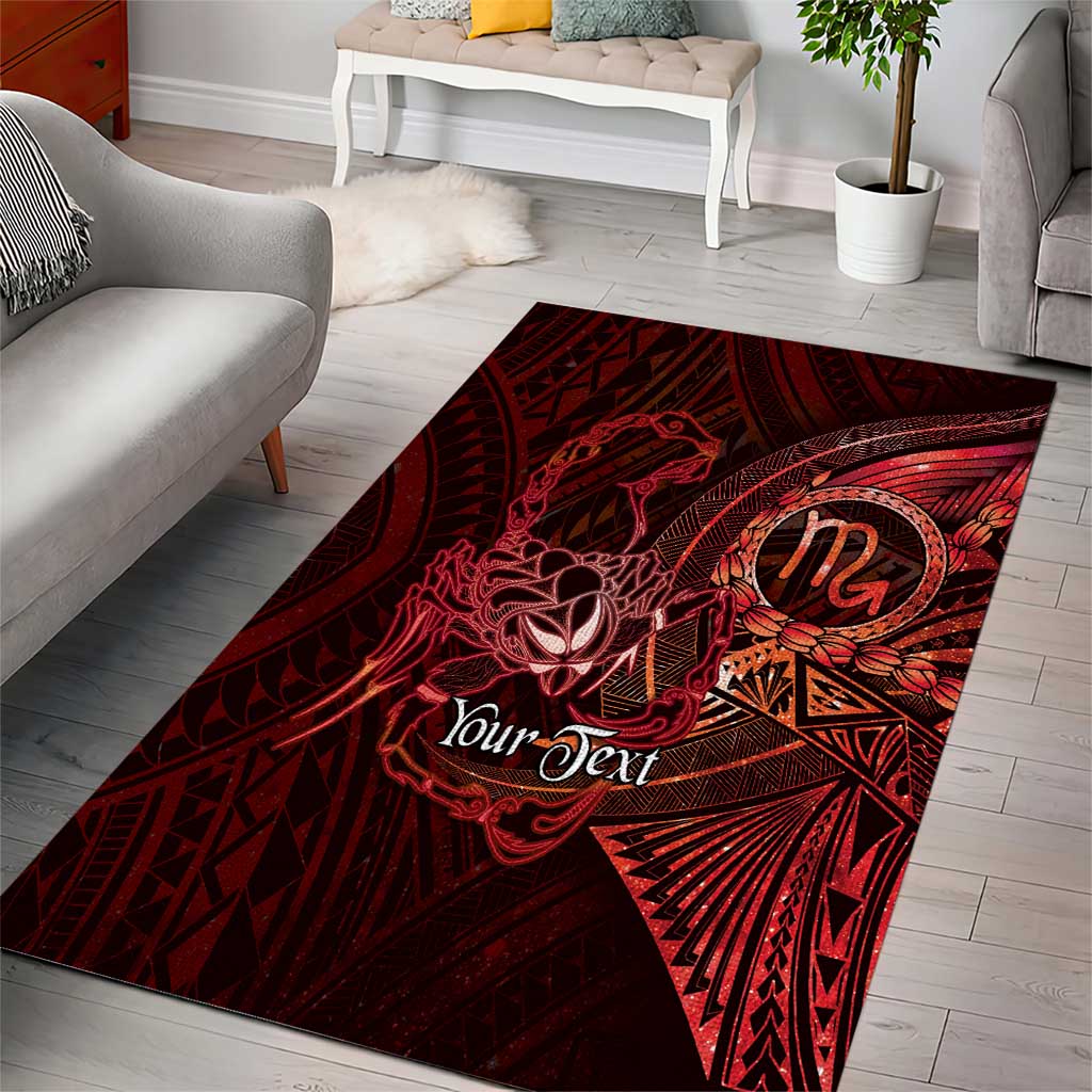 Personalised Polynesia Zodiac Scorpio Area Rug Galaxy Polynesian Pattern Chest Tattoo Style LT14 - Polynesian Pride