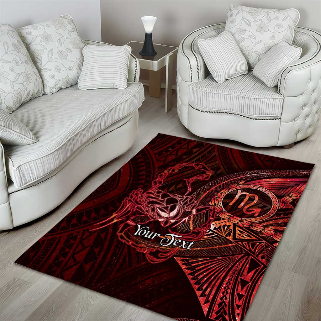 Personalised Polynesia Zodiac Scorpio Area Rug Galaxy Polynesian Pattern Chest Tattoo Style LT14 - Polynesian Pride