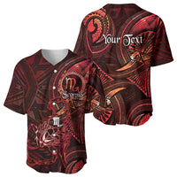 Personalised Polynesia Zodiac Scorpio Baseball Jersey Galaxy Polynesian Pattern Chest Tattoo Style LT14 - Polynesian Pride