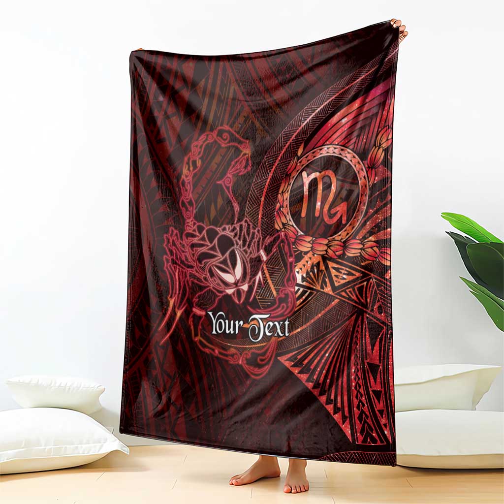 Personalised Polynesia Zodiac Scorpio Blanket Galaxy Polynesian Pattern Chest Tattoo Style
