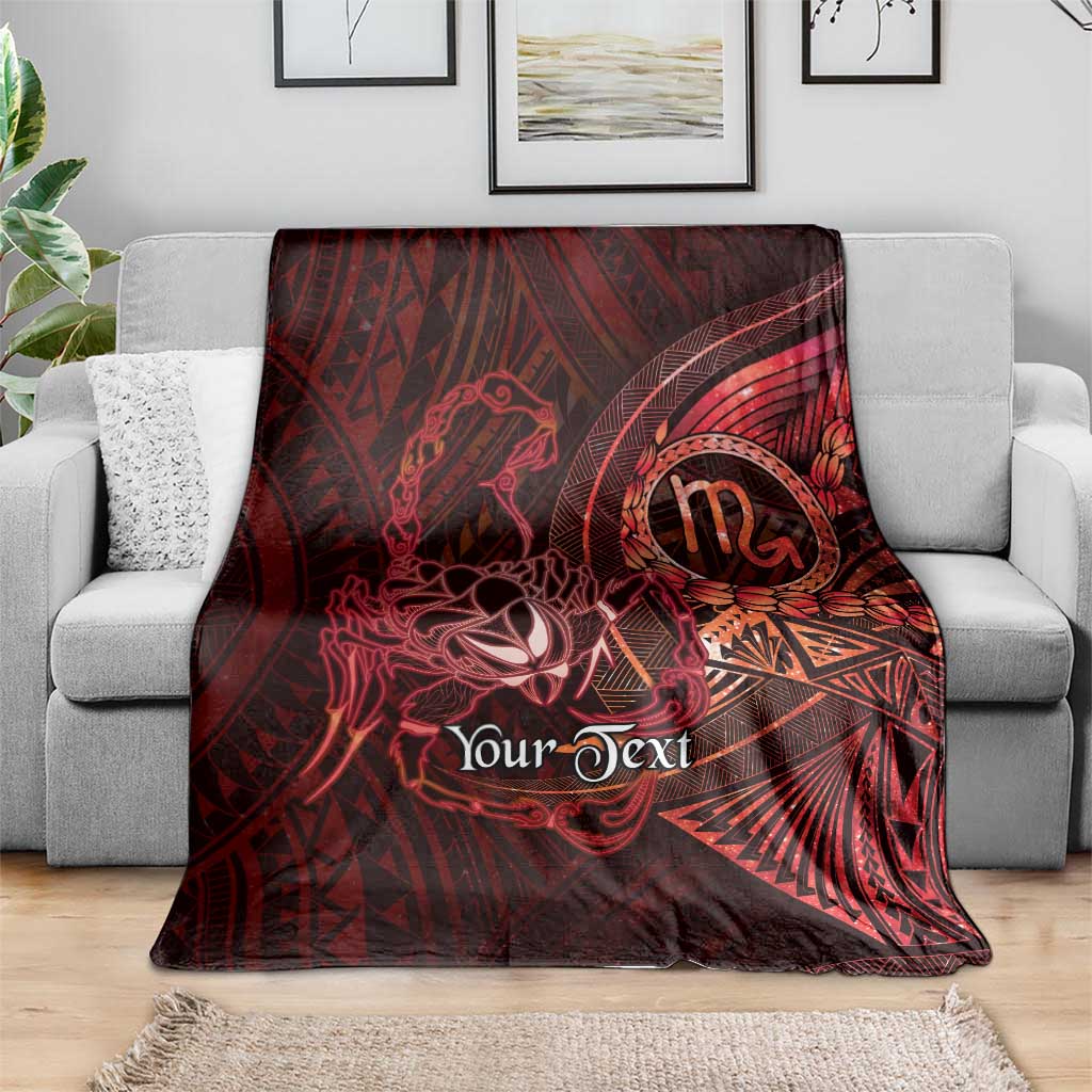 Personalised Polynesia Zodiac Scorpio Blanket Galaxy Polynesian Pattern Chest Tattoo Style