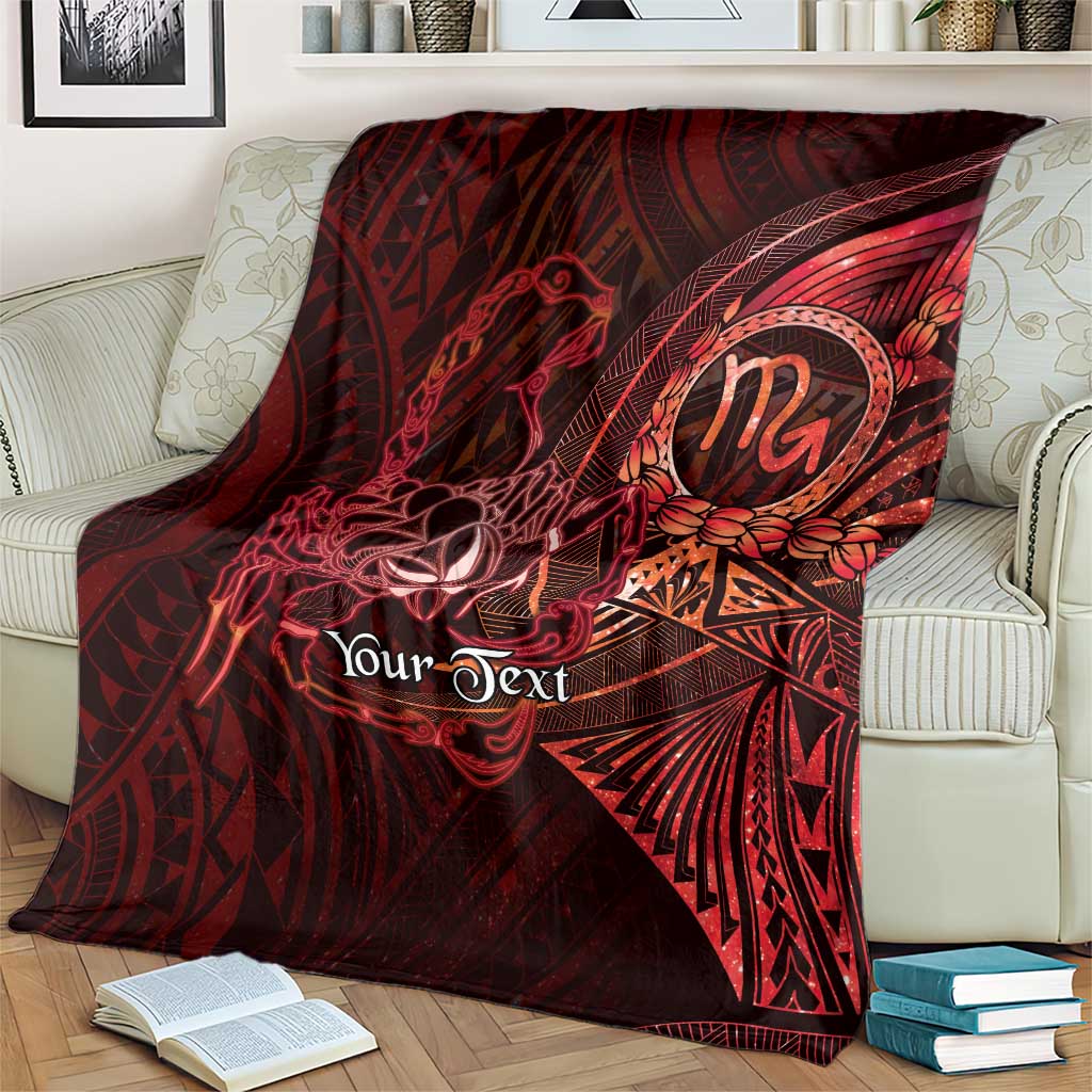 Personalised Polynesia Zodiac Scorpio Blanket Galaxy Polynesian Pattern Chest Tattoo Style