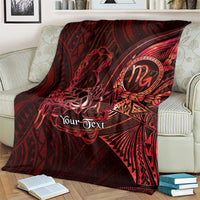 Personalised Polynesia Zodiac Scorpio Blanket Galaxy Polynesian Pattern Chest Tattoo Style