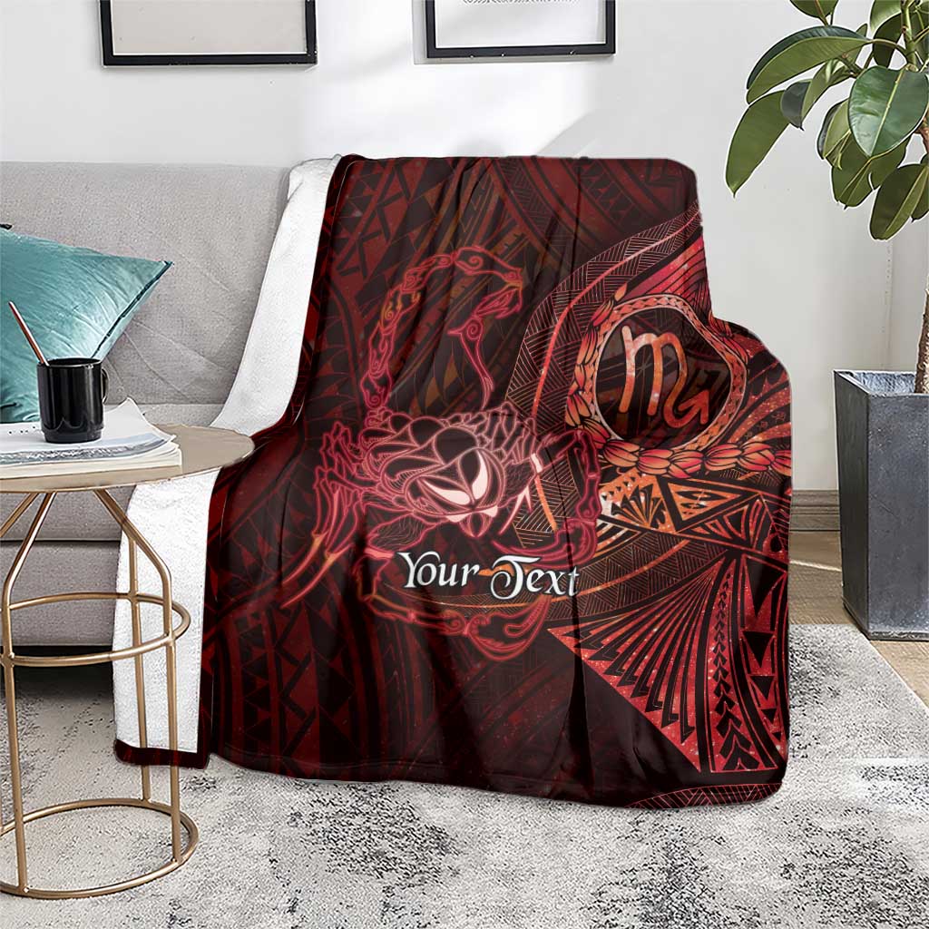 Personalised Polynesia Zodiac Scorpio Blanket Galaxy Polynesian Pattern Chest Tattoo Style