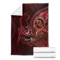 Personalised Polynesia Zodiac Scorpio Blanket Galaxy Polynesian Pattern Chest Tattoo Style