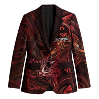 Personalised Polynesia Zodiac Scorpio Blazer Galaxy Polynesian Pattern Chest Tattoo Style LT14 Unisex Red - Polynesian Pride