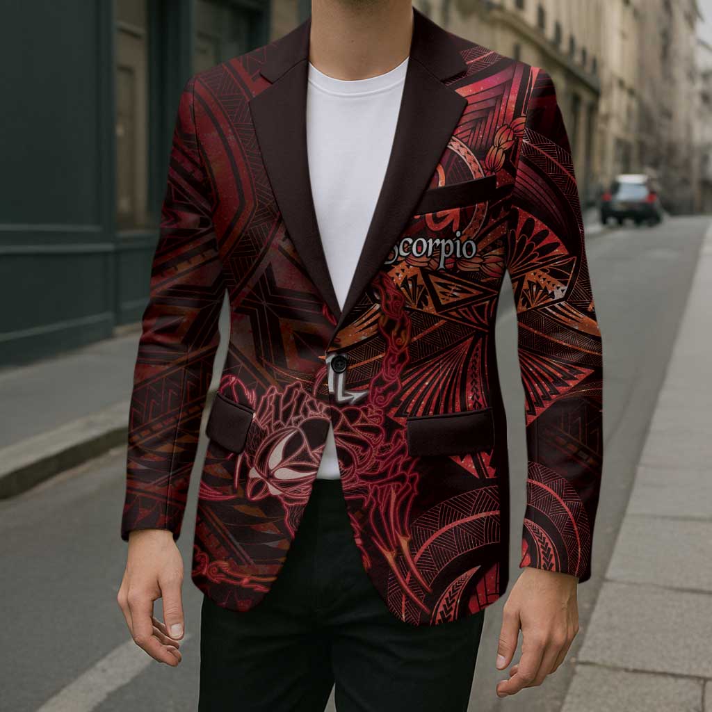 Personalised Polynesia Zodiac Scorpio Blazer Galaxy Polynesian Pattern Chest Tattoo Style LT14 - Polynesian Pride