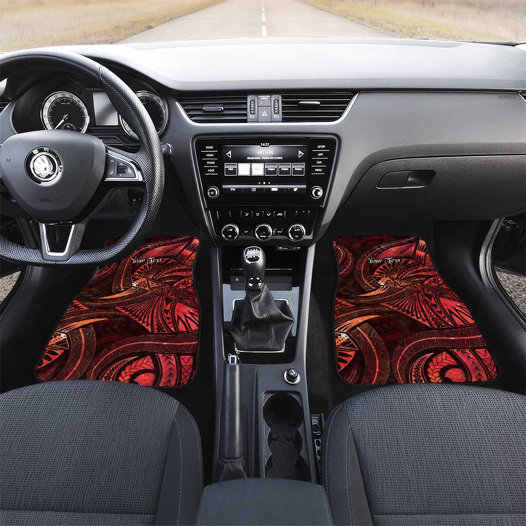 Personalised Polynesia Zodiac Scorpio Car Mats Galaxy Polynesian Pattern Chest Tattoo Style LT14 Set 2pcs - Front Red - Polynesian Pride