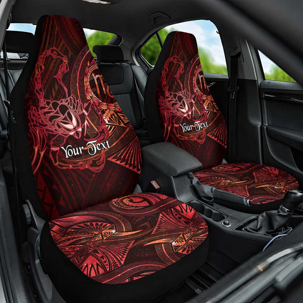 Personalised Polynesia Zodiac Scorpio Car Seat Cover Galaxy Polynesian Pattern Chest Tattoo Style LT14 One Size Red - Polynesian Pride