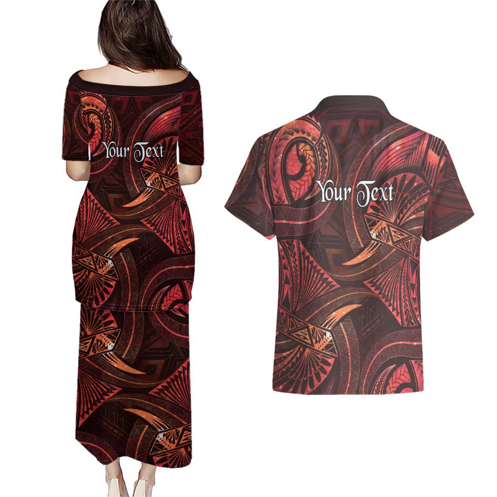 Personalised Polynesia Zodiac Scorpio Couples Matching Puletasi and Hawaiian Shirt Galaxy Polynesian Pattern Chest Tattoo Style LT14 - Polynesian Pride