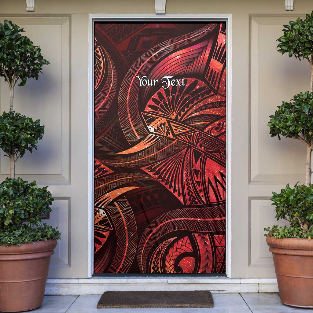 Personalised Polynesia Zodiac Scorpio Door Cover Galaxy Polynesian Pattern Chest Tattoo Style LT14 Red - Polynesian Pride