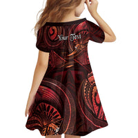 Personalised Polynesia Zodiac Scorpio Family Matching Off The Shoulder Long Sleeve Dress and Hawaiian Shirt Galaxy Polynesian Pattern Chest Tattoo Style