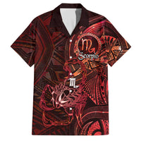 Personalised Polynesia Zodiac Scorpio Family Matching Off The Shoulder Long Sleeve Dress and Hawaiian Shirt Galaxy Polynesian Pattern Chest Tattoo Style