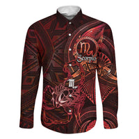 Personalised Polynesia Zodiac Scorpio Family Matching Off The Shoulder Long Sleeve Dress and Hawaiian Shirt Galaxy Polynesian Pattern Chest Tattoo Style
