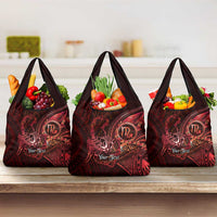 Personalised Polynesia Zodiac Scorpio Grocery Bag Galaxy Polynesian Pattern Chest Tattoo Style LT14 3-pack One Size Red - Polynesian Pride