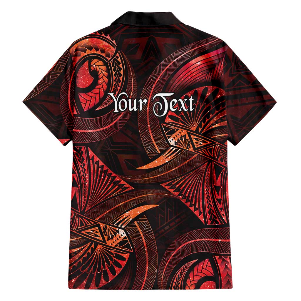 Personalised Polynesia Zodiac Scorpio Hawaiian Shirt Galaxy Polynesian Pattern Chest Tattoo Style