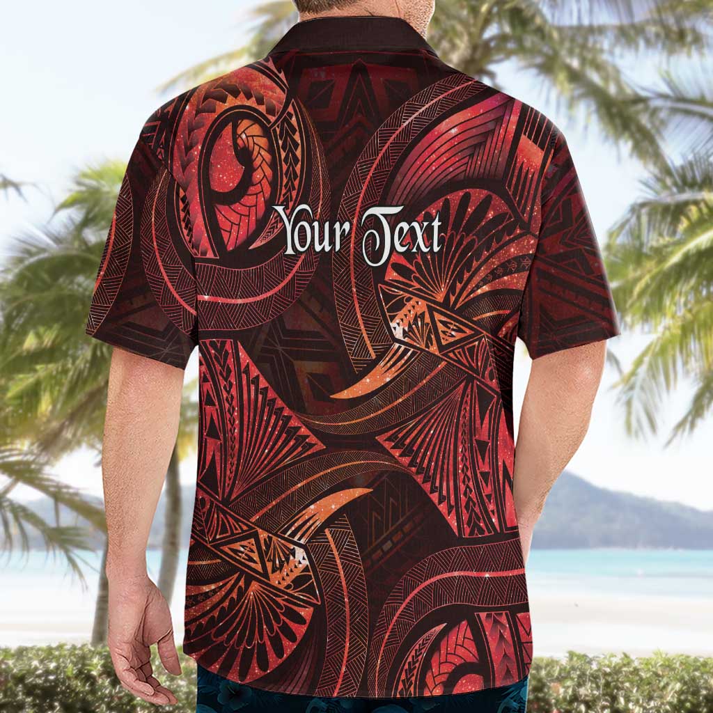 Personalised Polynesia Zodiac Scorpio Hawaiian Shirt Galaxy Polynesian Pattern Chest Tattoo Style