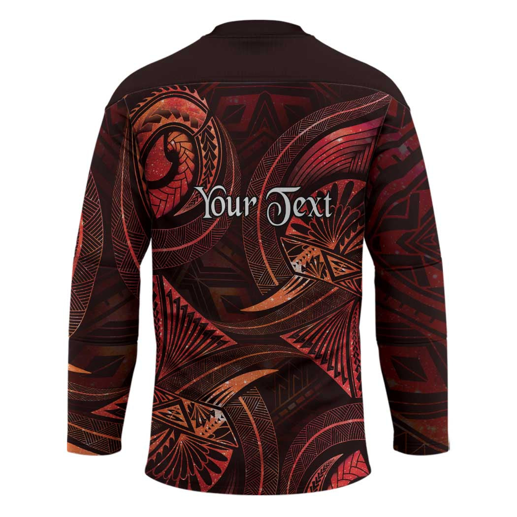 Personalised Polynesia Zodiac Scorpio Hockey Jersey Galaxy Polynesian Pattern Chest Tattoo Style LT14 - Polynesian Pride