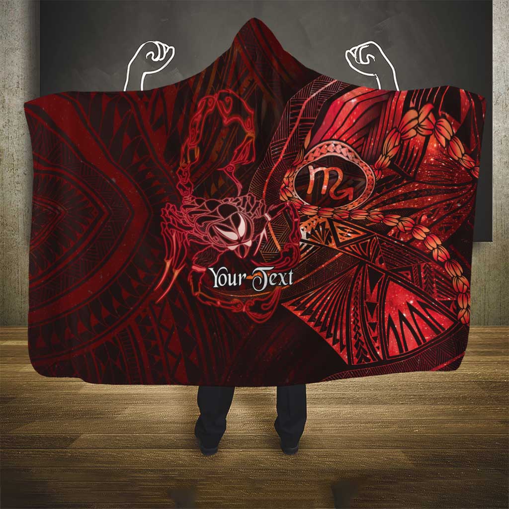 Personalised Polynesia Zodiac Scorpio Hooded Blanket Galaxy Polynesian Pattern Chest Tattoo Style LT14 - Polynesian Pride