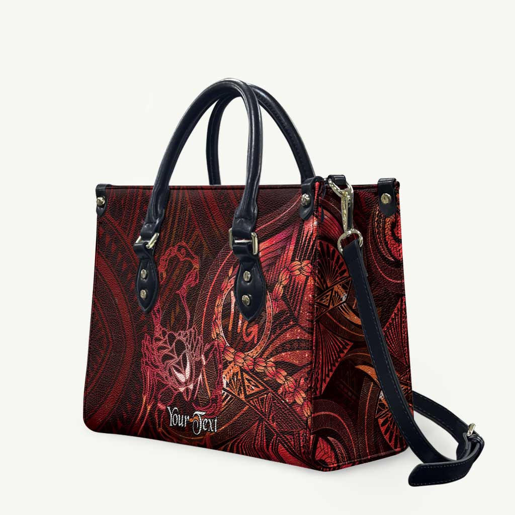 Personalised Polynesia Zodiac Scorpio Leather Bag Galaxy Polynesian Pattern Chest Tattoo Style LT14 Red - Polynesian Pride
