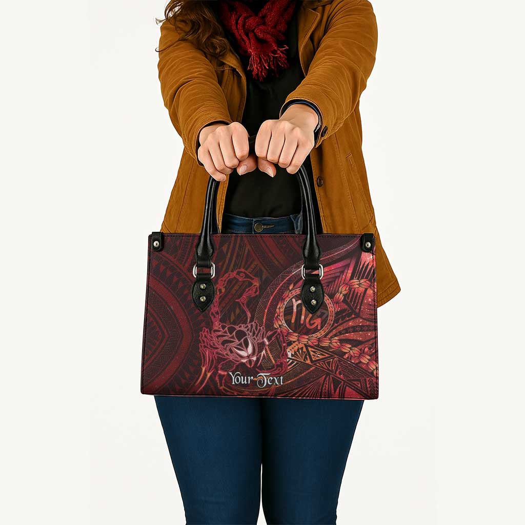 Personalised Polynesia Zodiac Scorpio Leather Bag Galaxy Polynesian Pattern Chest Tattoo Style LT14 - Polynesian Pride