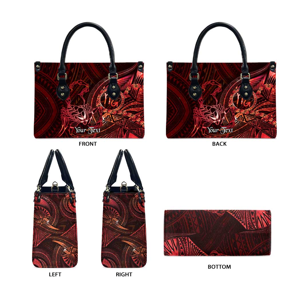 Personalised Polynesia Zodiac Scorpio Leather Bag Galaxy Polynesian Pattern Chest Tattoo Style LT14 - Polynesian Pride