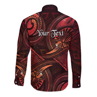 Personalised Polynesia Zodiac Scorpio Long Sleeve Button Shirt Galaxy Polynesian Pattern Chest Tattoo Style LT14 - Polynesian Pride