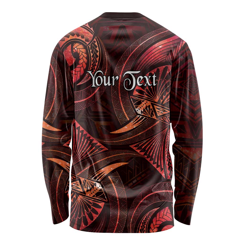 Personalised Polynesia Zodiac Scorpio Long Sleeve Shirt Galaxy Polynesian Pattern Chest Tattoo Style LT14 - Polynesian Pride