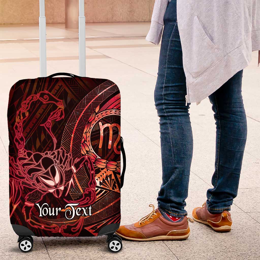 Personalised Polynesia Zodiac Scorpio Luggage Cover Galaxy Polynesian Pattern Chest Tattoo Style LT14 Red - Polynesian Pride