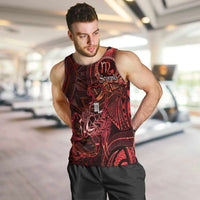 Personalised Polynesia Zodiac Scorpio Men Tank Top Galaxy Polynesian Pattern Chest Tattoo Style LT14 Red - Polynesian Pride