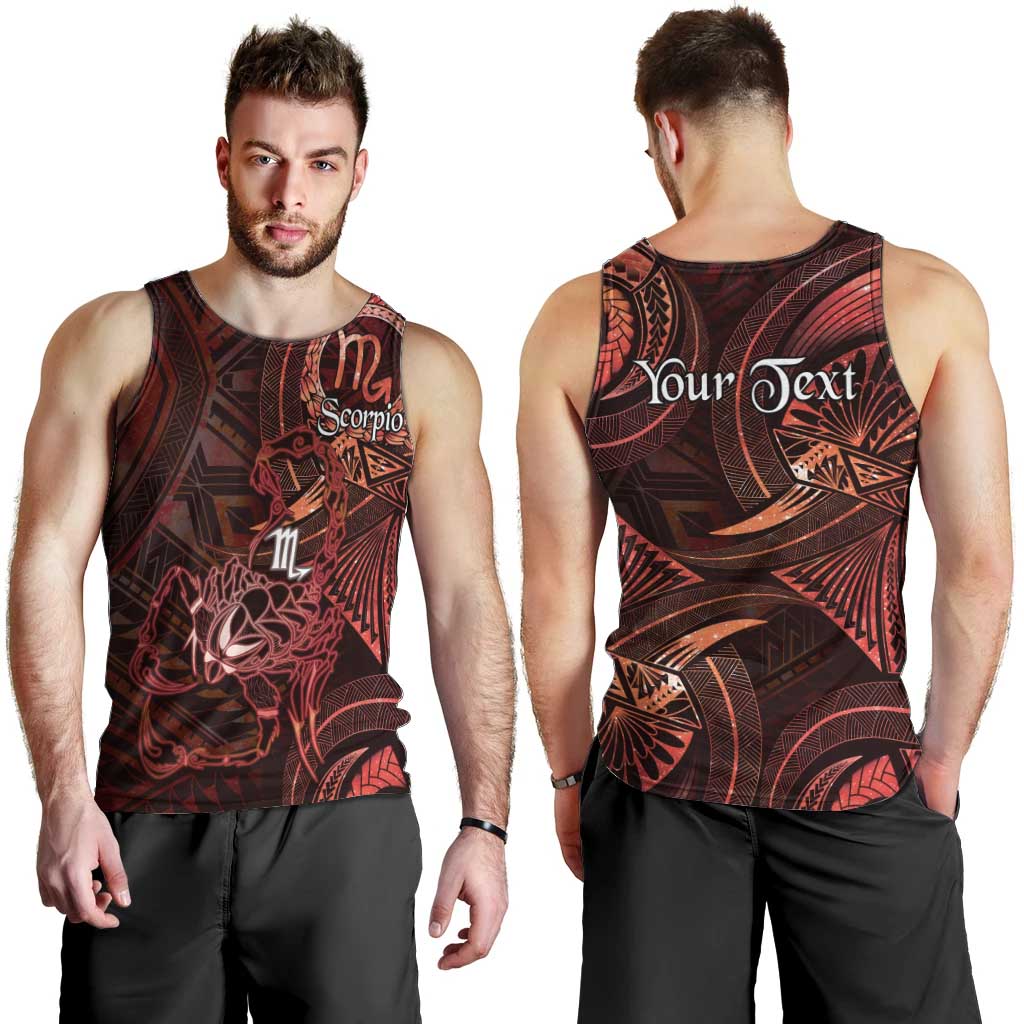 Personalised Polynesia Zodiac Scorpio Men Tank Top Galaxy Polynesian Pattern Chest Tattoo Style LT14 - Polynesian Pride