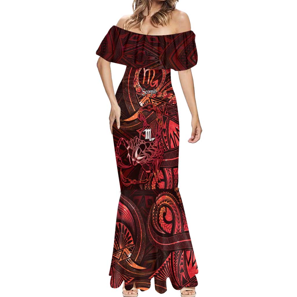 Personalised Polynesia Zodiac Scorpio Mermaid Dress Galaxy Polynesian Pattern Chest Tattoo Style LT14 - Polynesian Pride