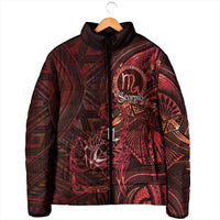 Personalised Polynesia Zodiac Scorpio Padded Jacket Galaxy Polynesian Pattern Chest Tattoo Style LT14 - Polynesian Pride