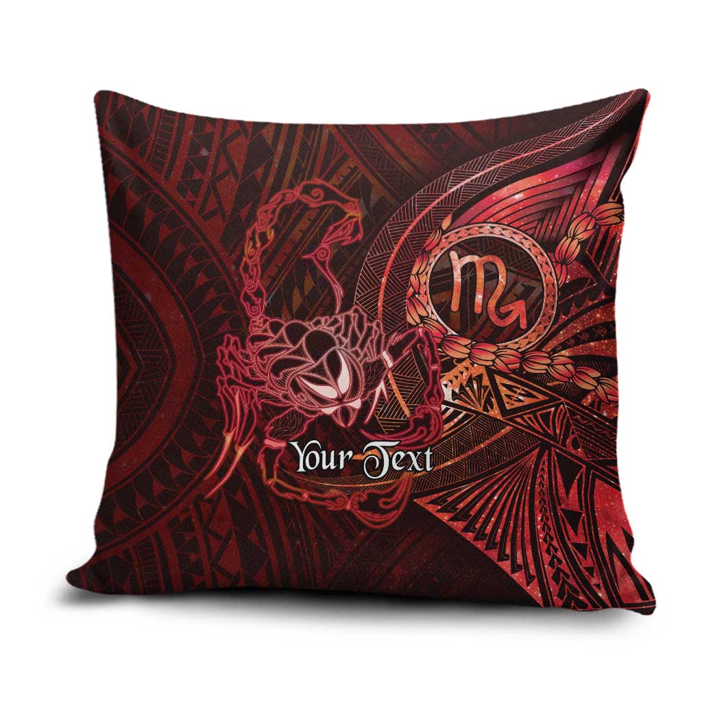 Personalised Polynesia Zodiac Scorpio Pillow Cover Galaxy Polynesian Pattern Chest Tattoo Style LT14 Red - Polynesian Pride