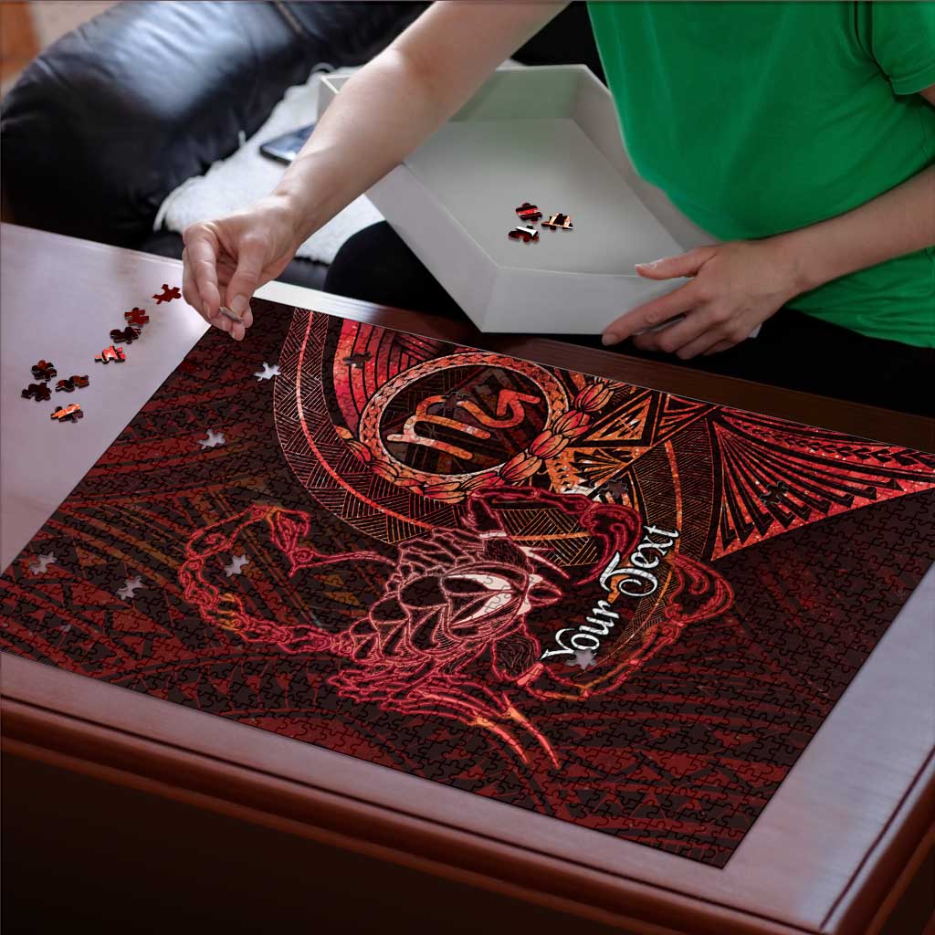 Personalised Polynesia Zodiac Scorpio Puzzle Galaxy Polynesian Pattern Chest Tattoo Style