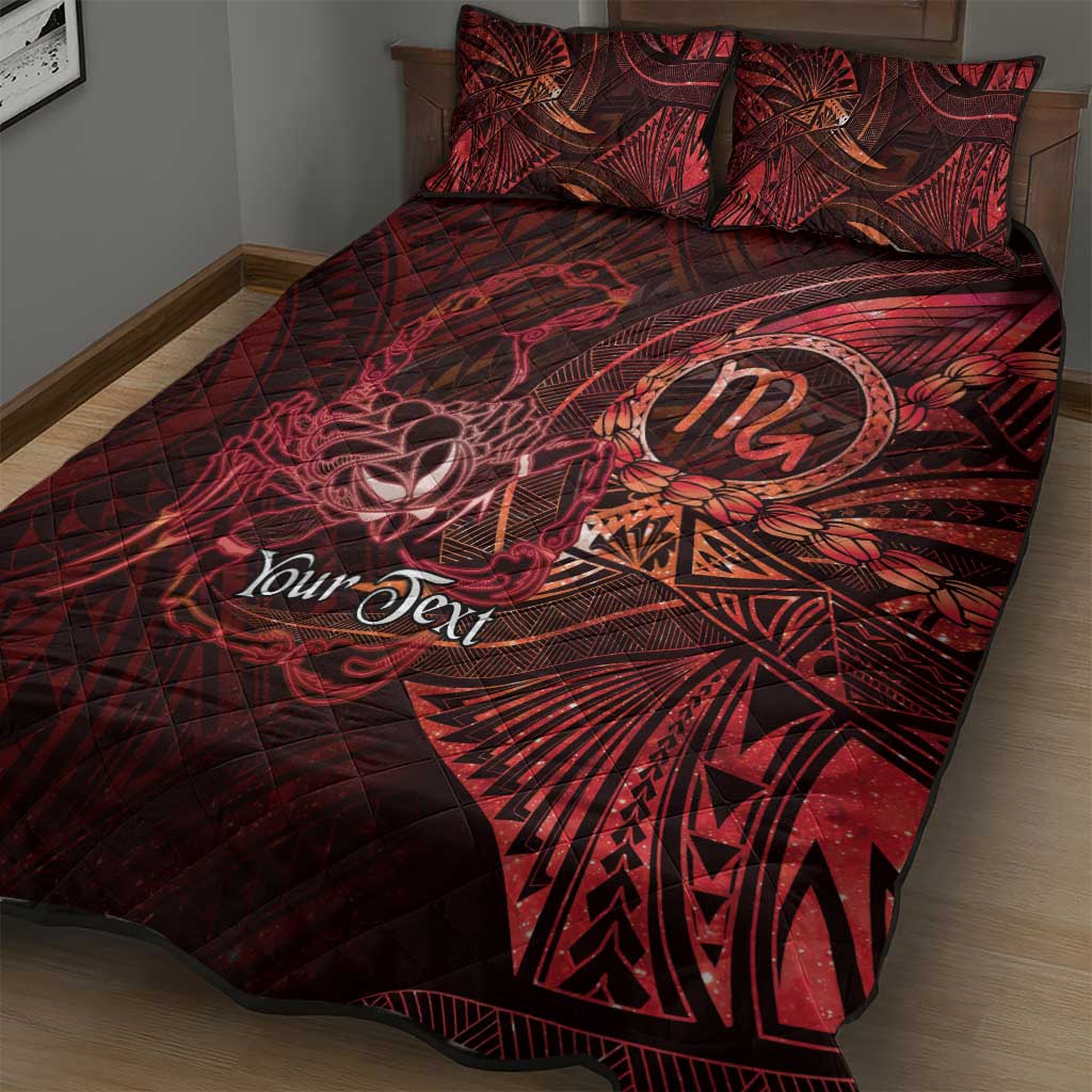 Personalised Polynesia Zodiac Scorpio Quilt Bed Set Galaxy Polynesian Pattern Chest Tattoo Style LT14 - Polynesian Pride