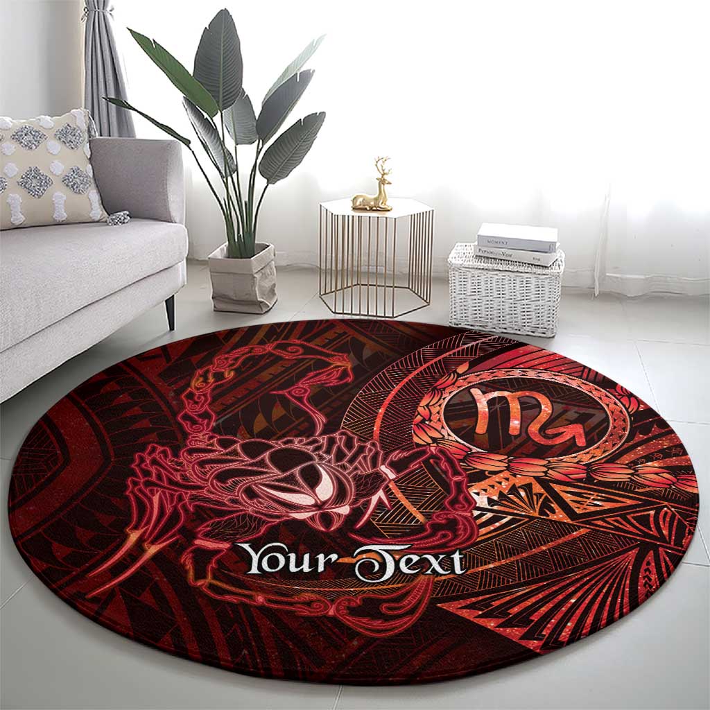 Personalised Polynesia Zodiac Scorpio Round Carpet Galaxy Polynesian Pattern Chest Tattoo Style LT14 - Polynesian Pride