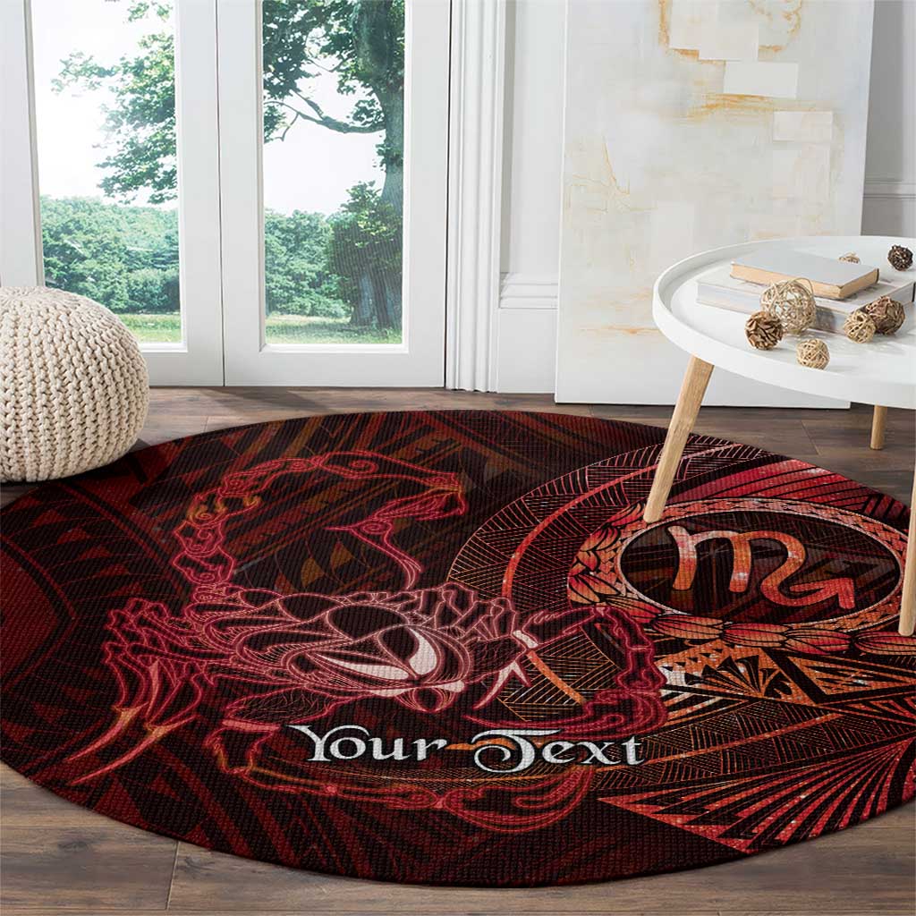 Personalised Polynesia Zodiac Scorpio Round Carpet Galaxy Polynesian Pattern Chest Tattoo Style LT14 - Polynesian Pride