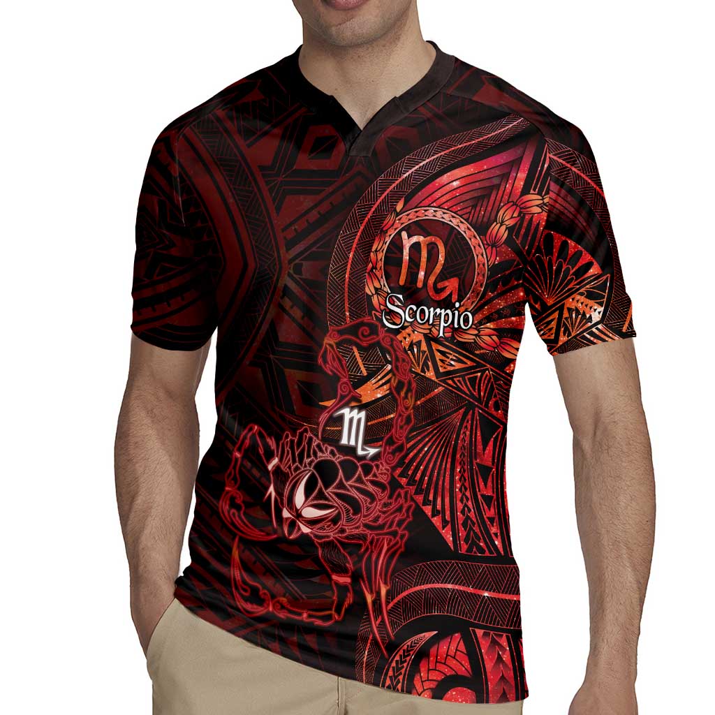 Personalised Polynesia Zodiac Scorpio Rugby Jersey Galaxy Polynesian Pattern Chest Tattoo Style LT14 - Polynesian Pride