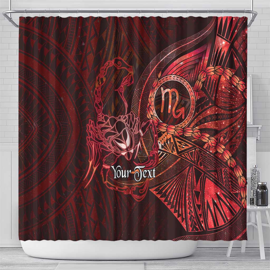 Personalised Polynesia Zodiac Scorpio Shower Curtain Galaxy Polynesian Pattern Chest Tattoo Style LT14 - Polynesian Pride