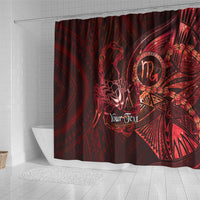 Personalised Polynesia Zodiac Scorpio Shower Curtain Galaxy Polynesian Pattern Chest Tattoo Style LT14 - Polynesian Pride