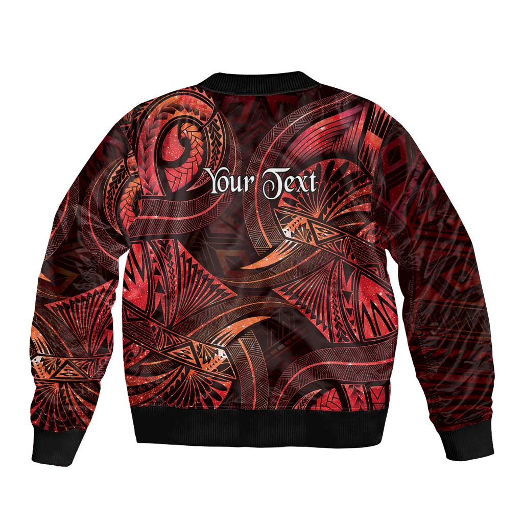 Personalised Polynesia Zodiac Scorpio Sleeve Zip Bomber Jacket Galaxy Polynesian Pattern Chest Tattoo Style LT14 - Polynesian Pride