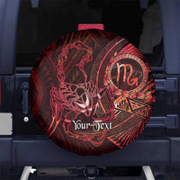 Personalised Polynesia Zodiac Scorpio Spare Tire Cover Galaxy Polynesian Pattern Chest Tattoo Style LT14 No hole Red - Polynesian Pride